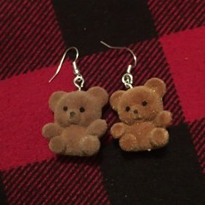 Handmade teddy bear earrings